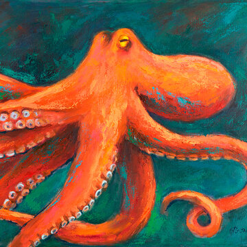 Blue Octopus by James Melvin, from From The Sea Gallery