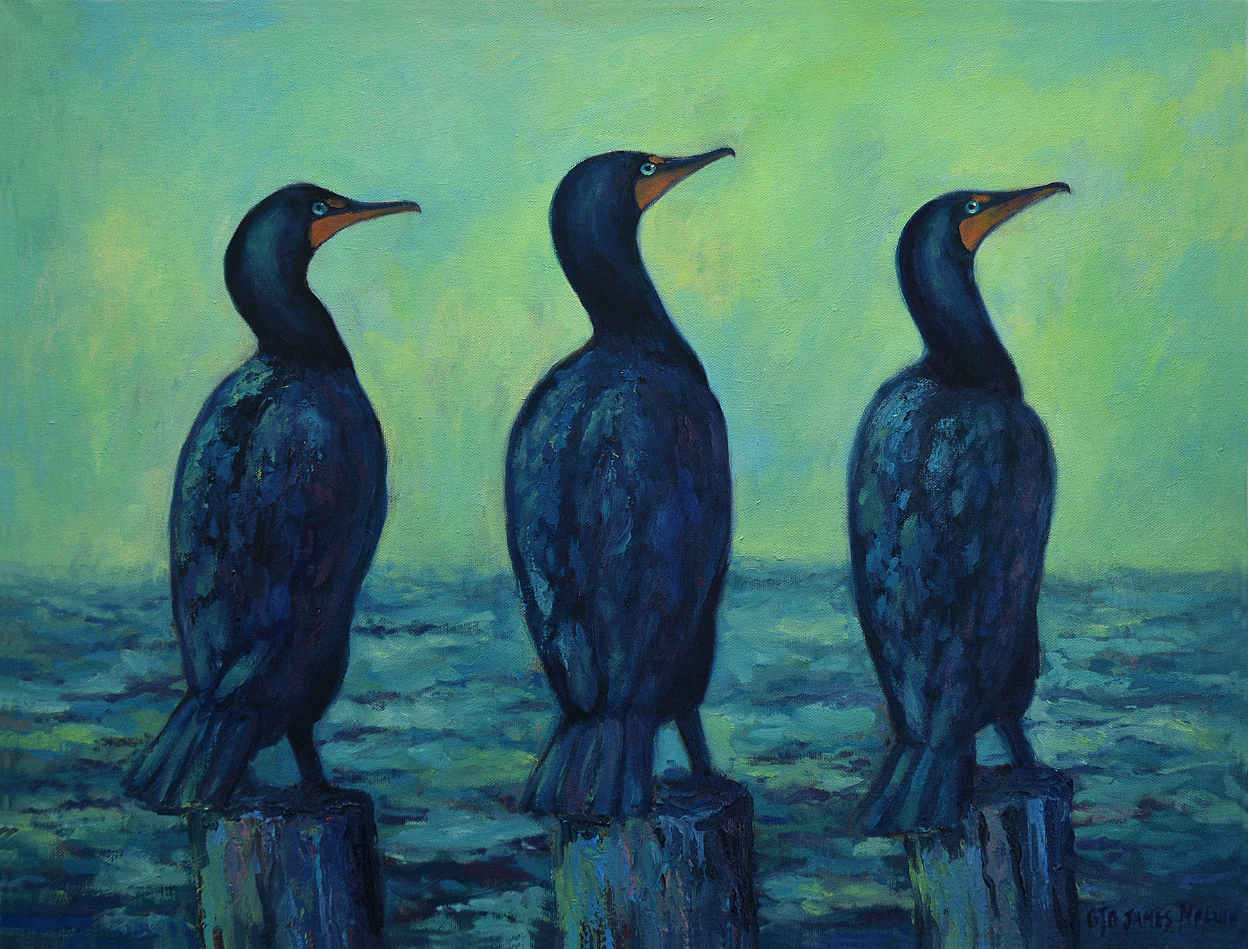 cormorant painting