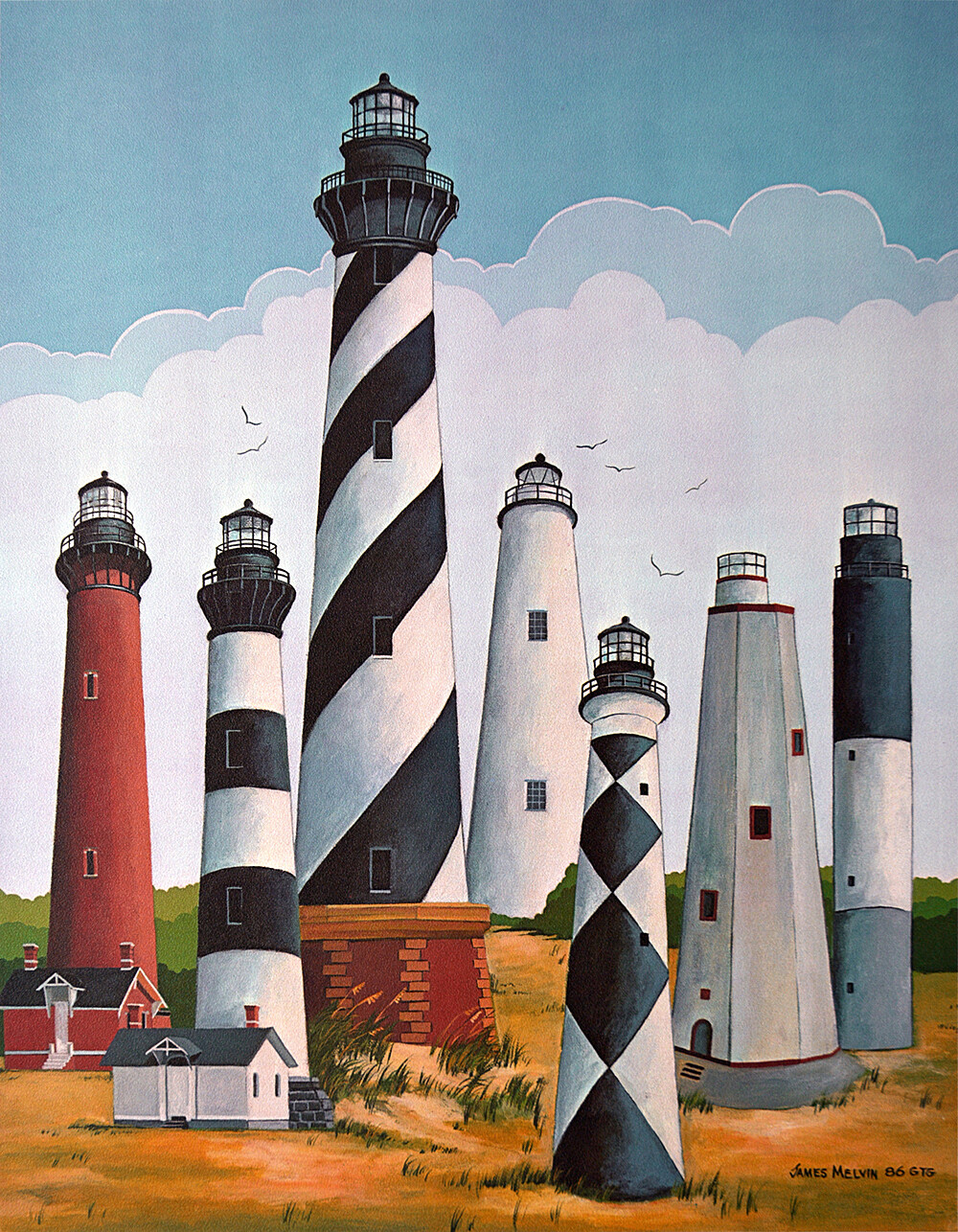 NC Lighthouses by James Melvin, from Invitation Of The Sea Gallery